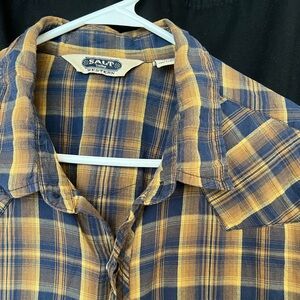 Salt Valley Western Men's Shirt  Pearl Snaps Long Sleeve  Size XL